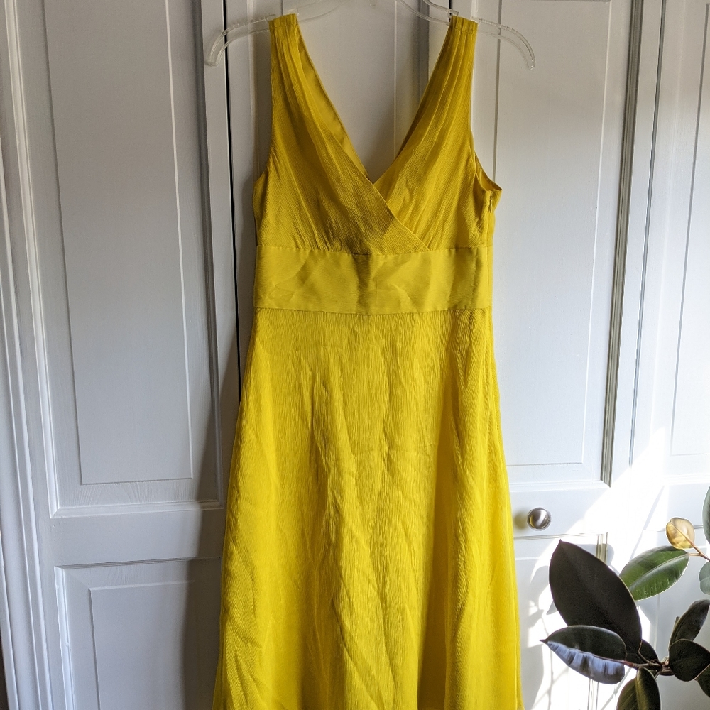 J.CREW Silk Sophia Dress in Canary Yellow